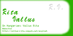 rita vallus business card